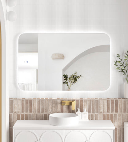 LED Newport 1200x750 Frameless Tuffi Mirror Back Lit