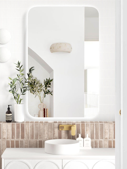 LED Newport 1200x750 Frameless Tuffi Mirror Back Lit