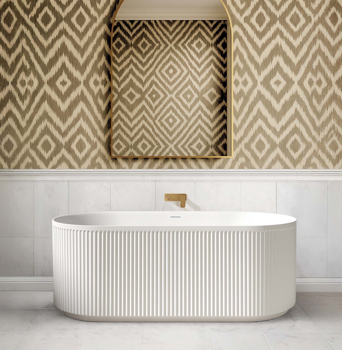 Attica Havana 1500 Matte White Freestanding Bath with Overflow