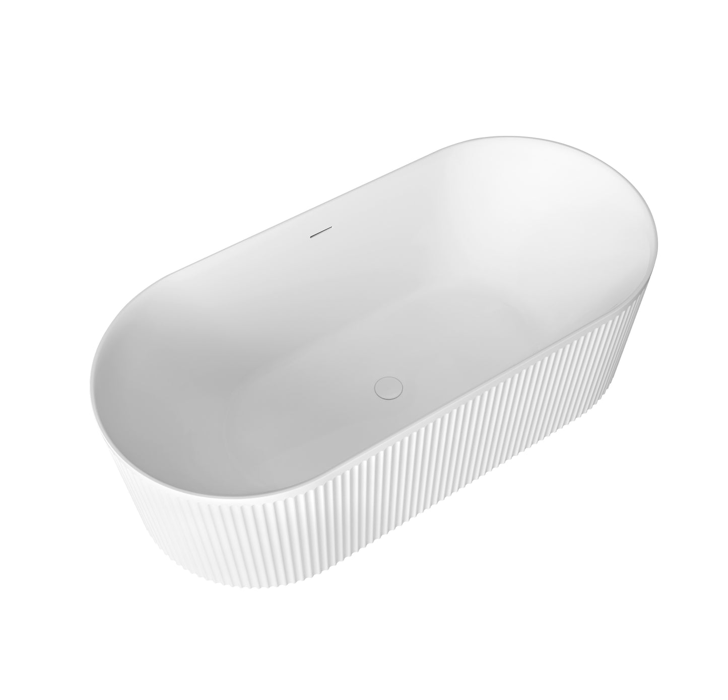 Attica Havana 1700 Matte White Freestanding Bath with Overflow