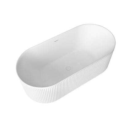 Attica Havana 1700 Matte White Freestanding Bath with Overflow
