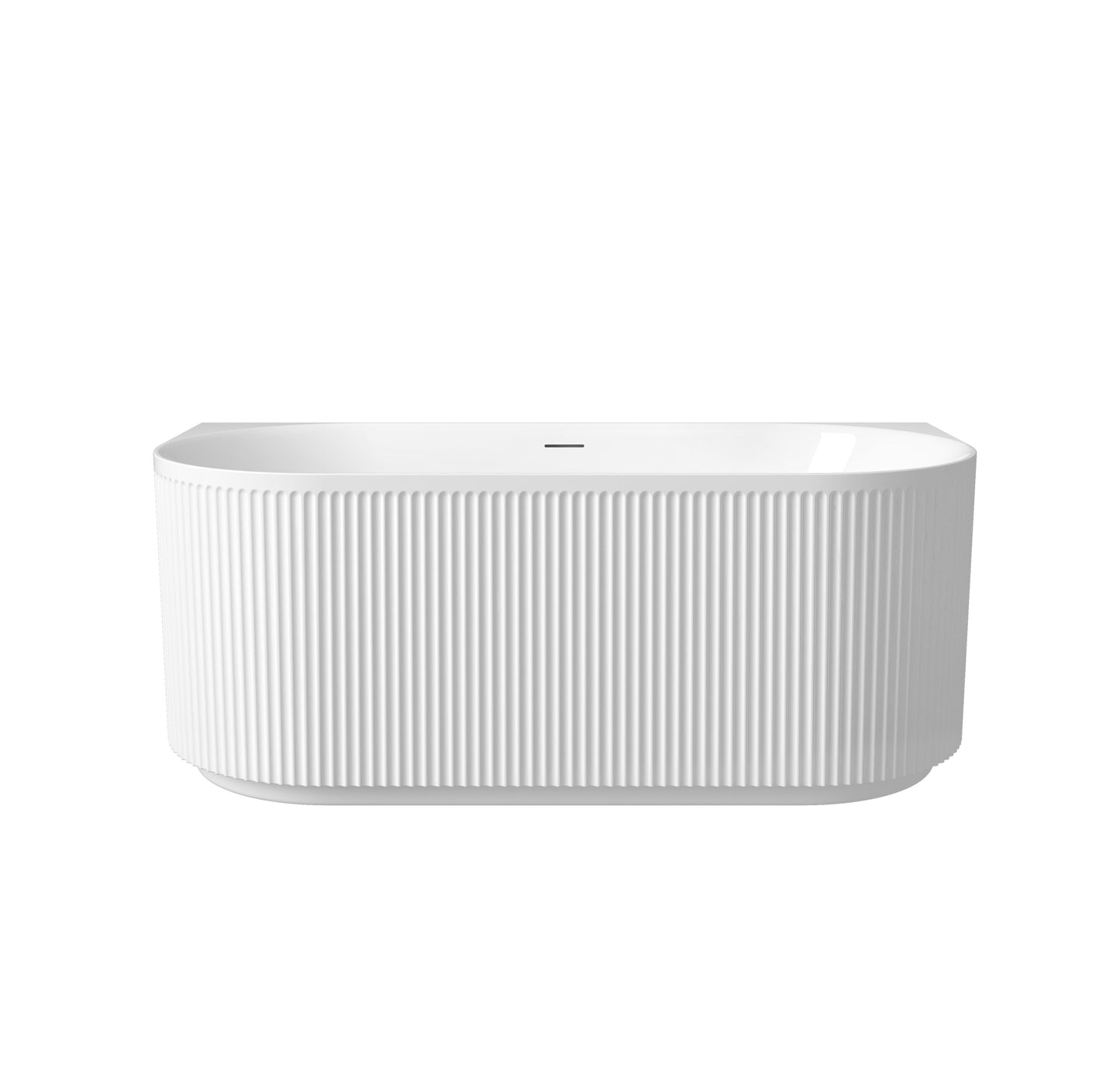 Attica Havana 1500 Gloss White Back To Wall Bath with Overflow