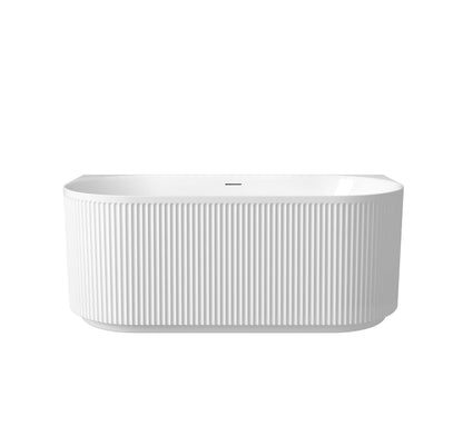Attica Havana 1500 Gloss White Back To Wall Bath with Overflow
