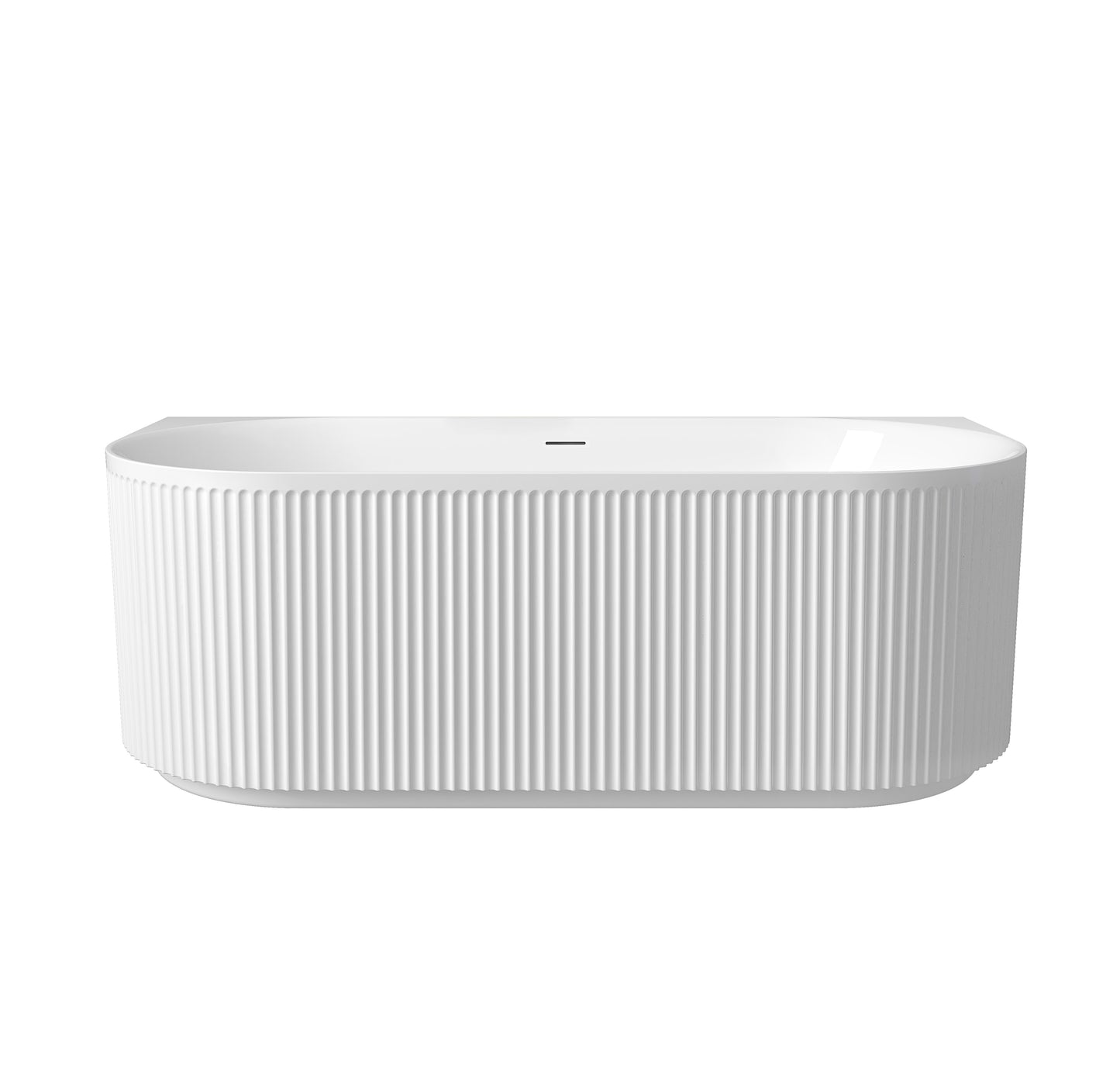 Attica Havana 1700 Gloss White Back To Wall Bath with Overflow
