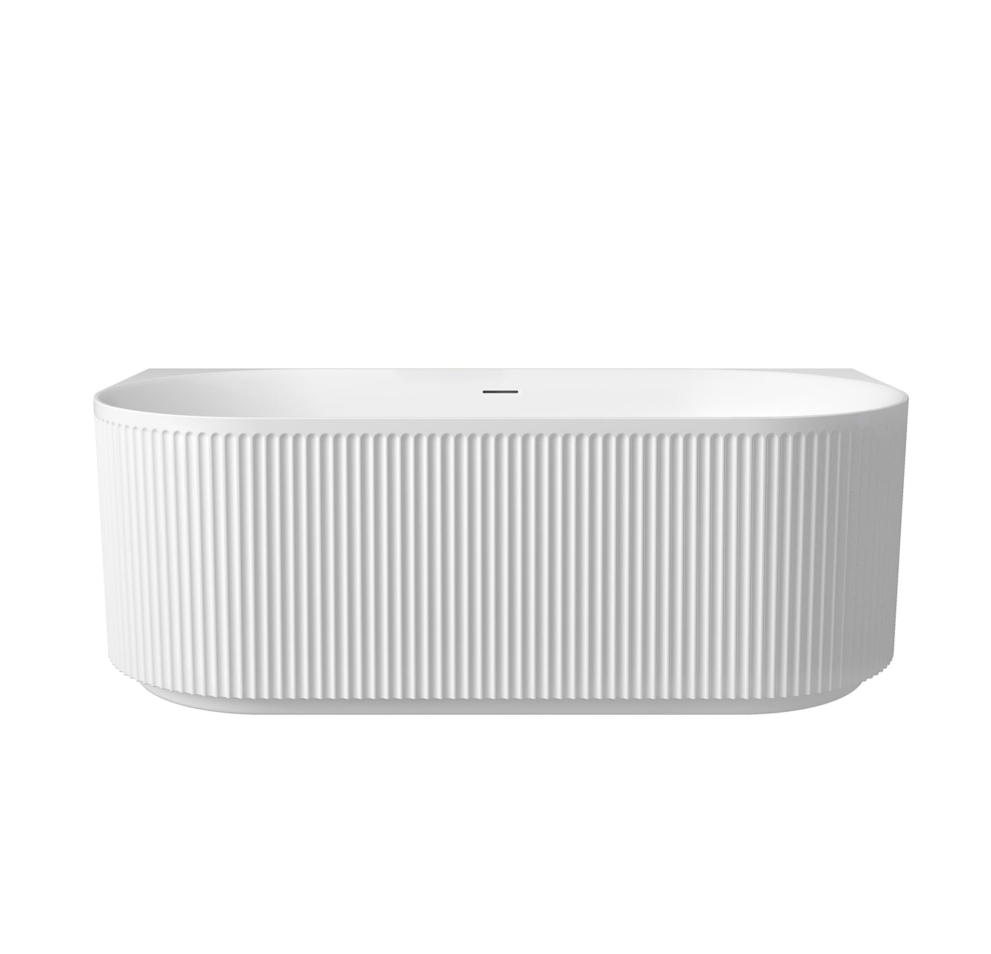 Attica Havana 1700 Matte White Back To Wall Bath with Overflow
