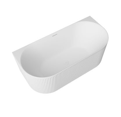 Attica Havana 1700 Matte White Back To Wall Bath with Overflow