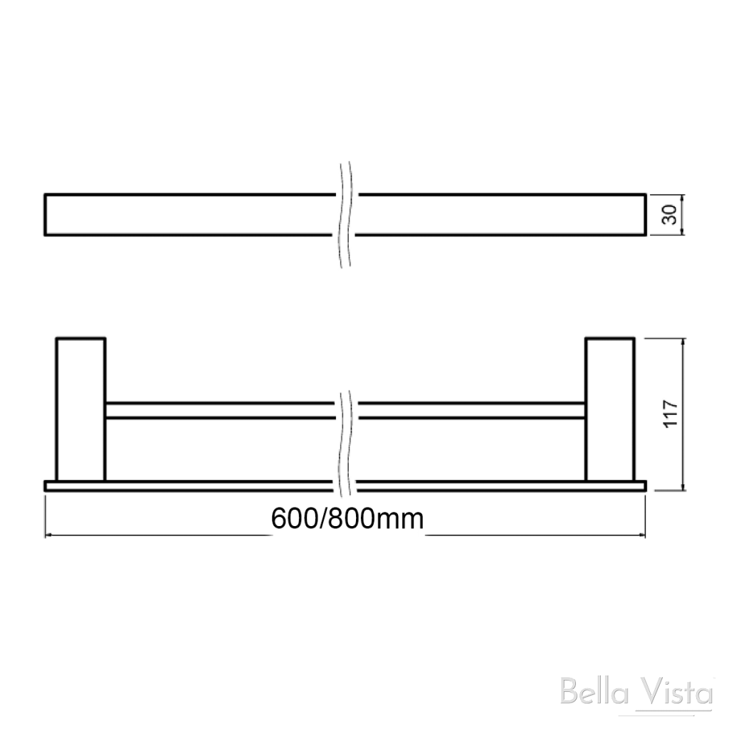 Chunky DoubleTowel Rail 600mm