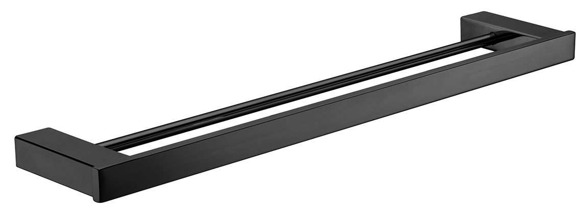 Chunky DoubleTowel Rail 600mm - Black