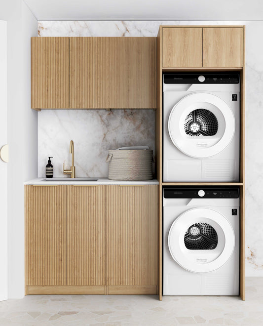Laundry Kit 1715A Havana Woodland Oak with Cloudy Carrara Top
