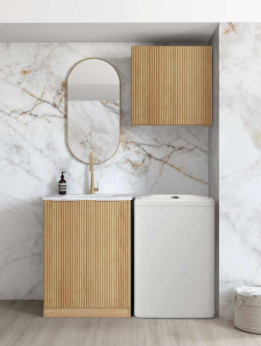 Wall and Base Cabinets Kit 650 Havana Woodland Oak with Cloudy Carrara Top