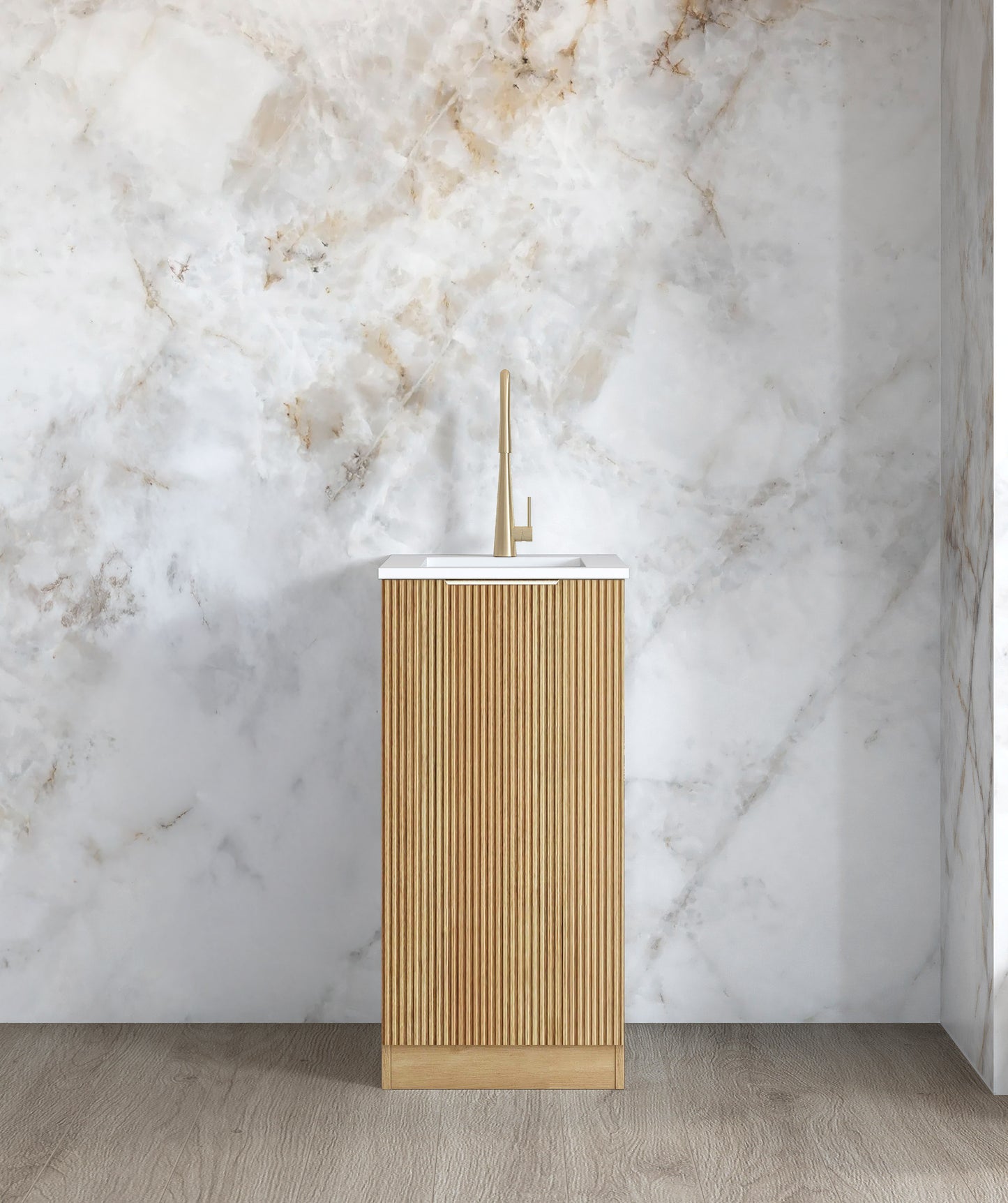 Mini Laundry 430mm Havana Woodland Oak with Pure White Top