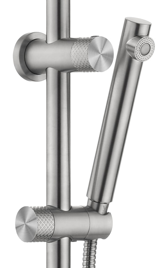 Celine Twin Shower Combo Brushed Stainless Steel