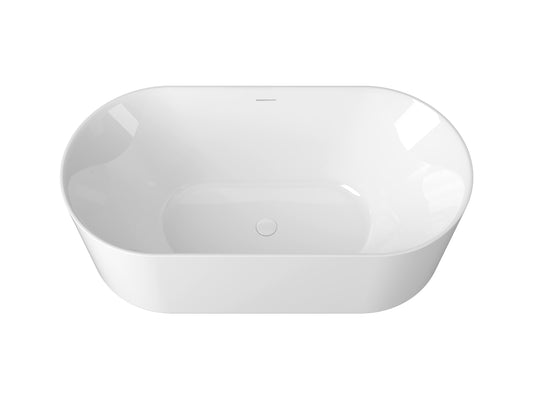 Attica Celine 1500 Gloss White Freestanding Bath with Overflow