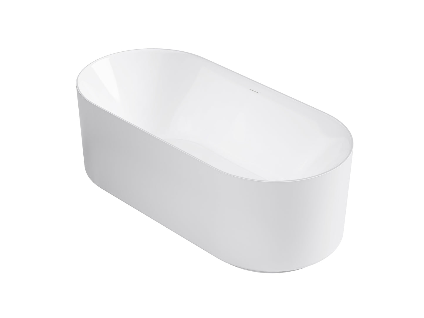 Attica Celine 1500 Gloss White Freestanding Bath with Overflow