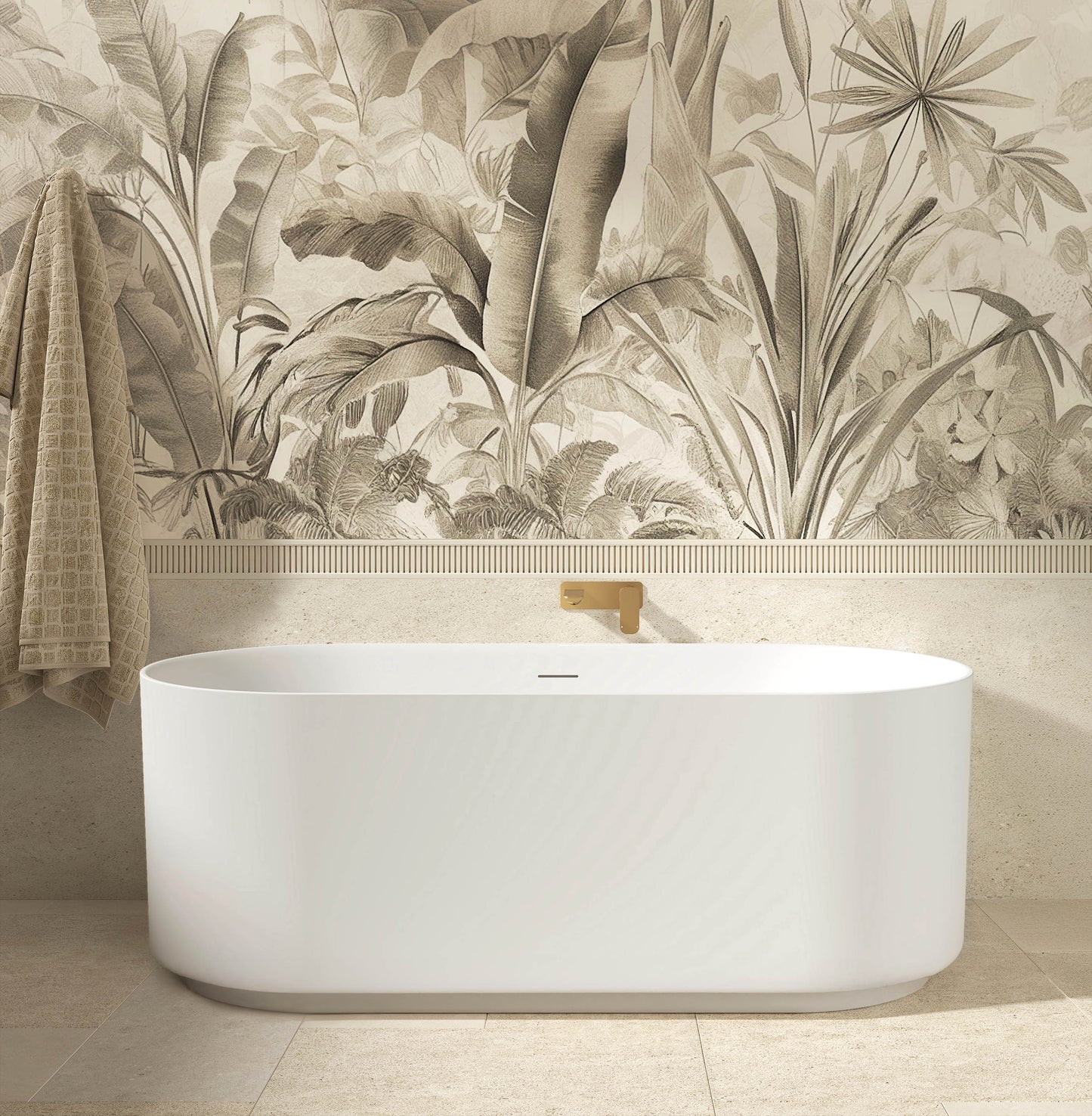 Attica Celine 1500 Matte White Freestanding Bath with Overflow