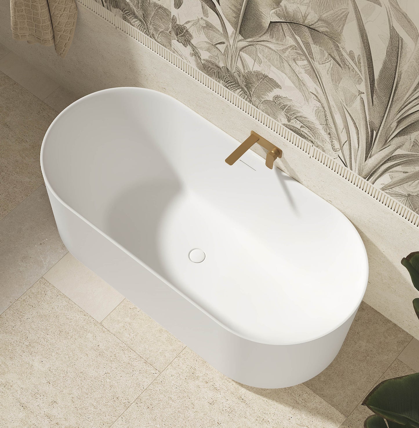 Attica Celine 1500 Matte White Freestanding Bath with Overflow