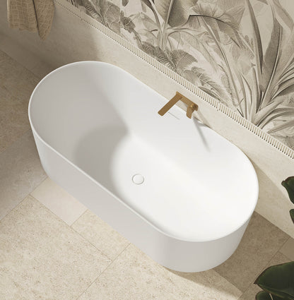 Attica Celine 1500 Matte White Freestanding Bath with Overflow