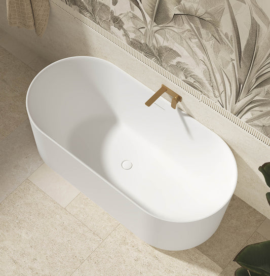 Attica Celine 1500 Matte White Freestanding Bath with Overflow