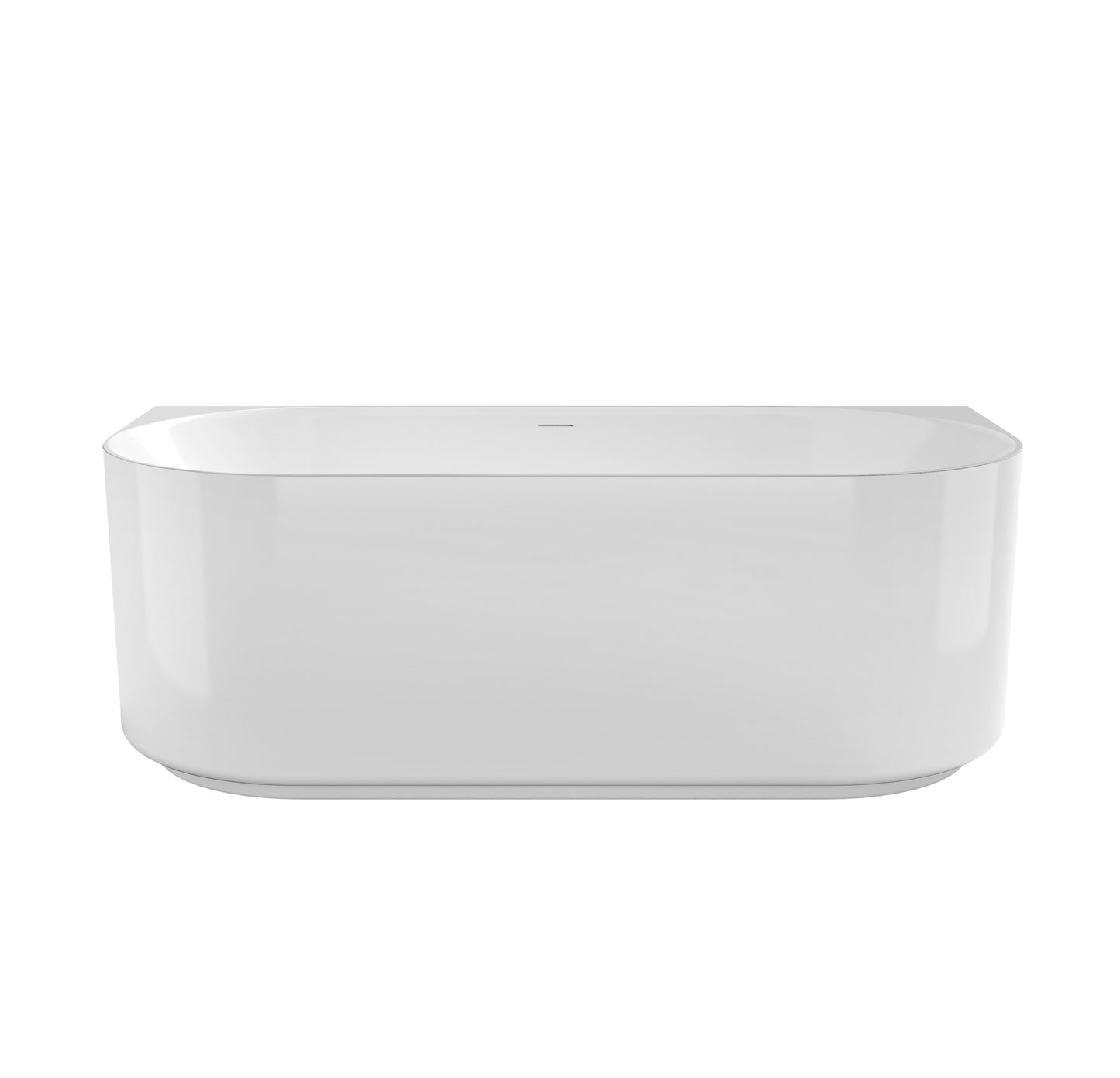 Attica Celine 1500 Gloss White Back To Wall Bath with Overflow