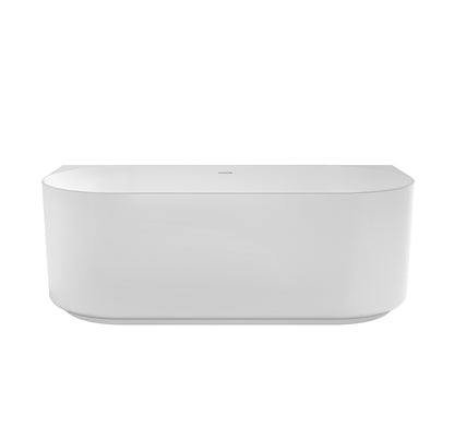 Attica Celine 1500 Matte White Back To Wall Bath with Overflow