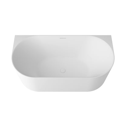 Attica Celine 1500 Matte White Back To Wall Bath with Overflow
