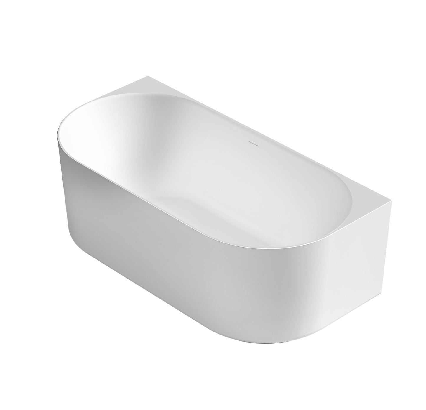 Attica Celine 1500 Matte White Back To Wall Bath with Overflow