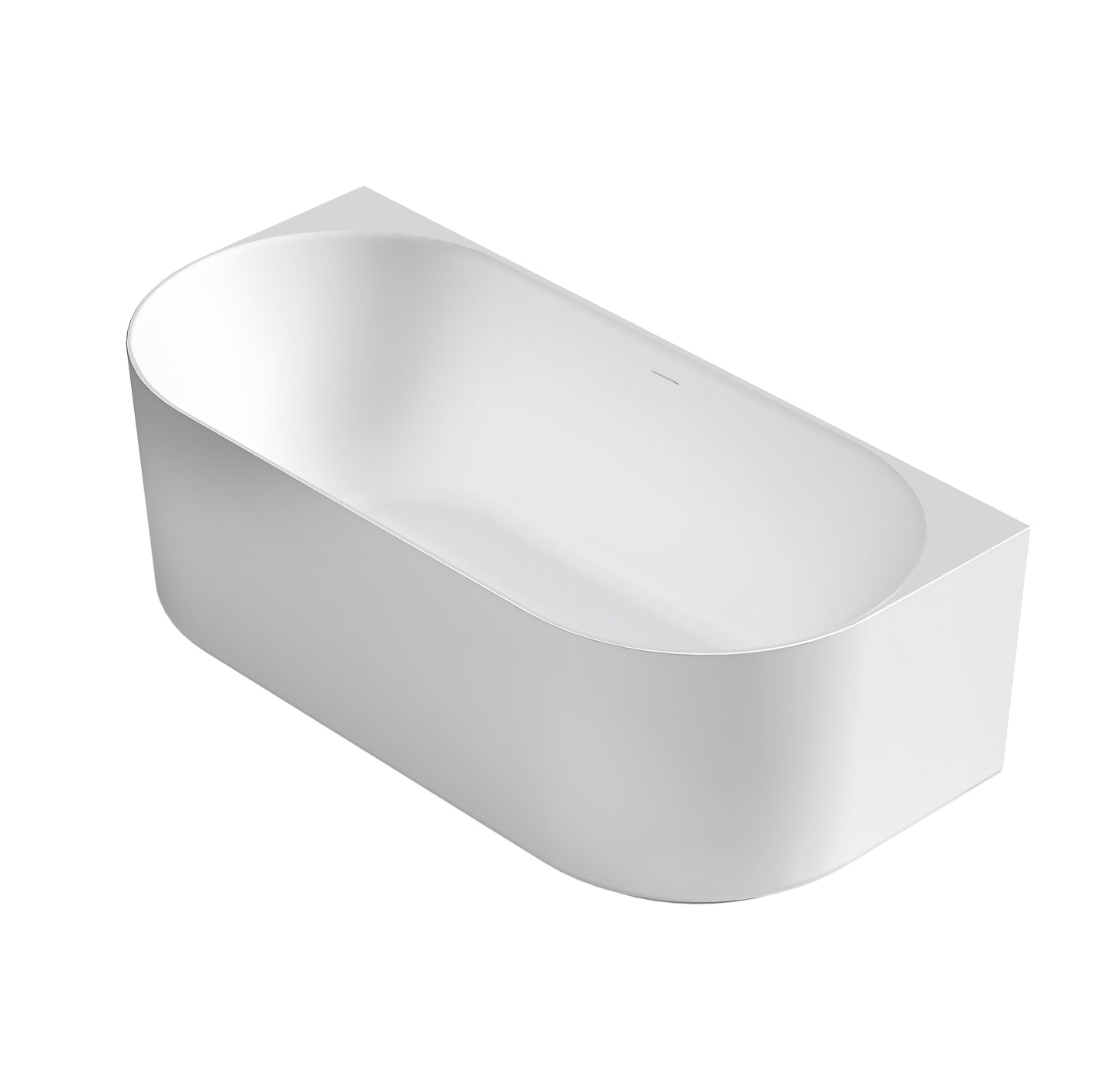 Attica Celine 1700 Matte White Back To Wall Bath with Overflow