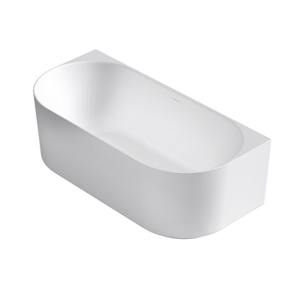 Attica Celine 1700 Matte White Back To Wall Bath with Overflow