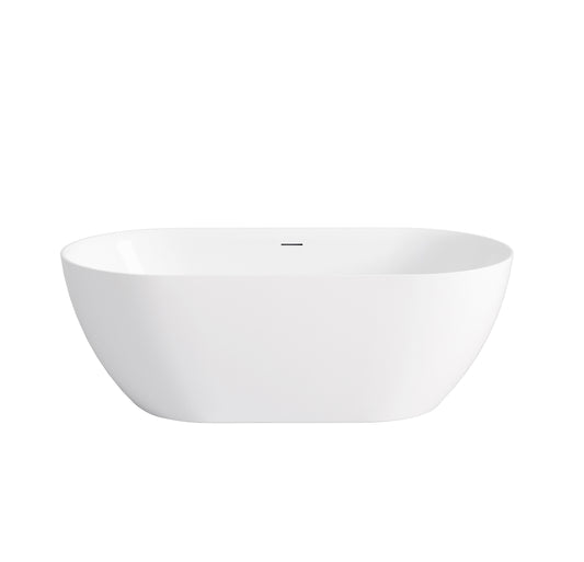 Attica Manolo 1300 Gloss White Freestanding Bath with Overflow