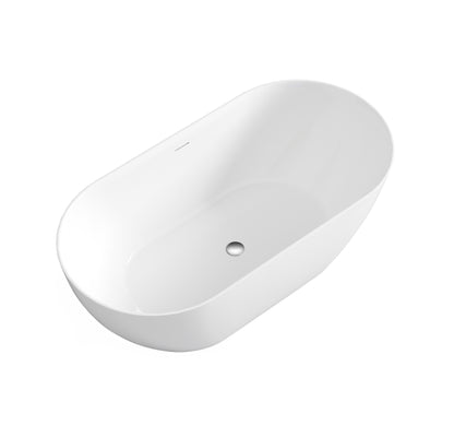Attica Manolo 1300 Gloss White Freestanding Bath with Overflow