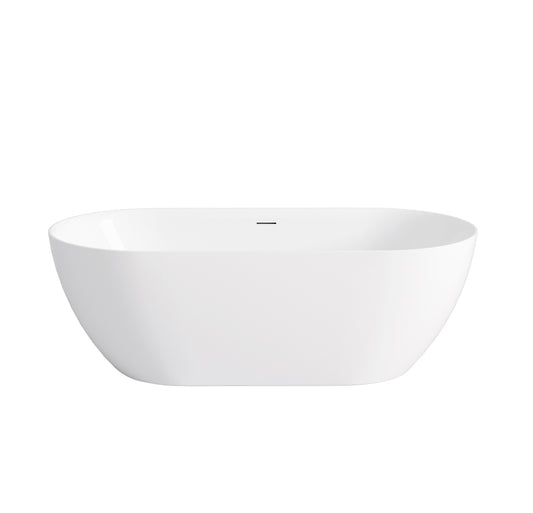 Attica Manolo 1400 Gloss White Freestanding Bath with Overflow