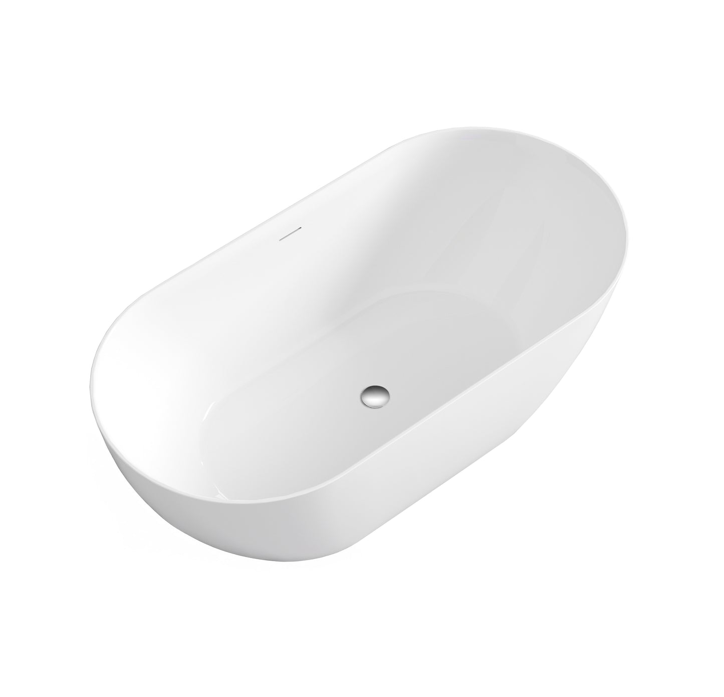 Attica Manolo 1400 Gloss White Freestanding Bath with Overflow