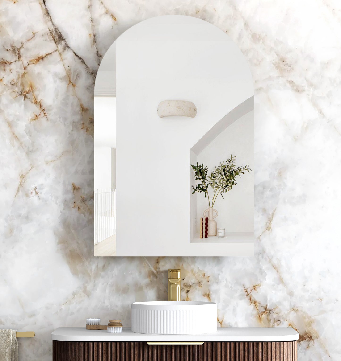 Archie 900mm Sable Walnut Shaving Cabinet