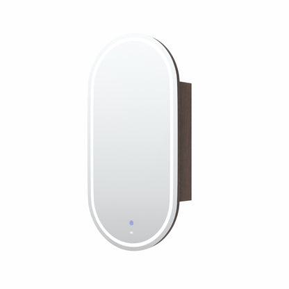 LED Noosa 900x450 Sable Walnut Shaving Cabinet - Premium Edition
