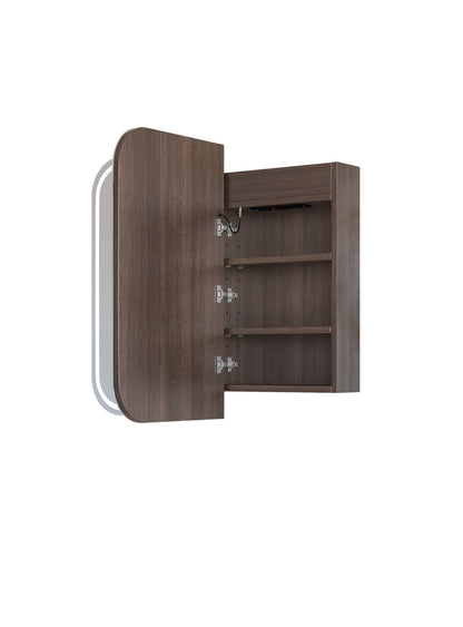 LED Newport 900(W)x750(H) Sable Walnut Shaving Cabinet - Premium Edition
