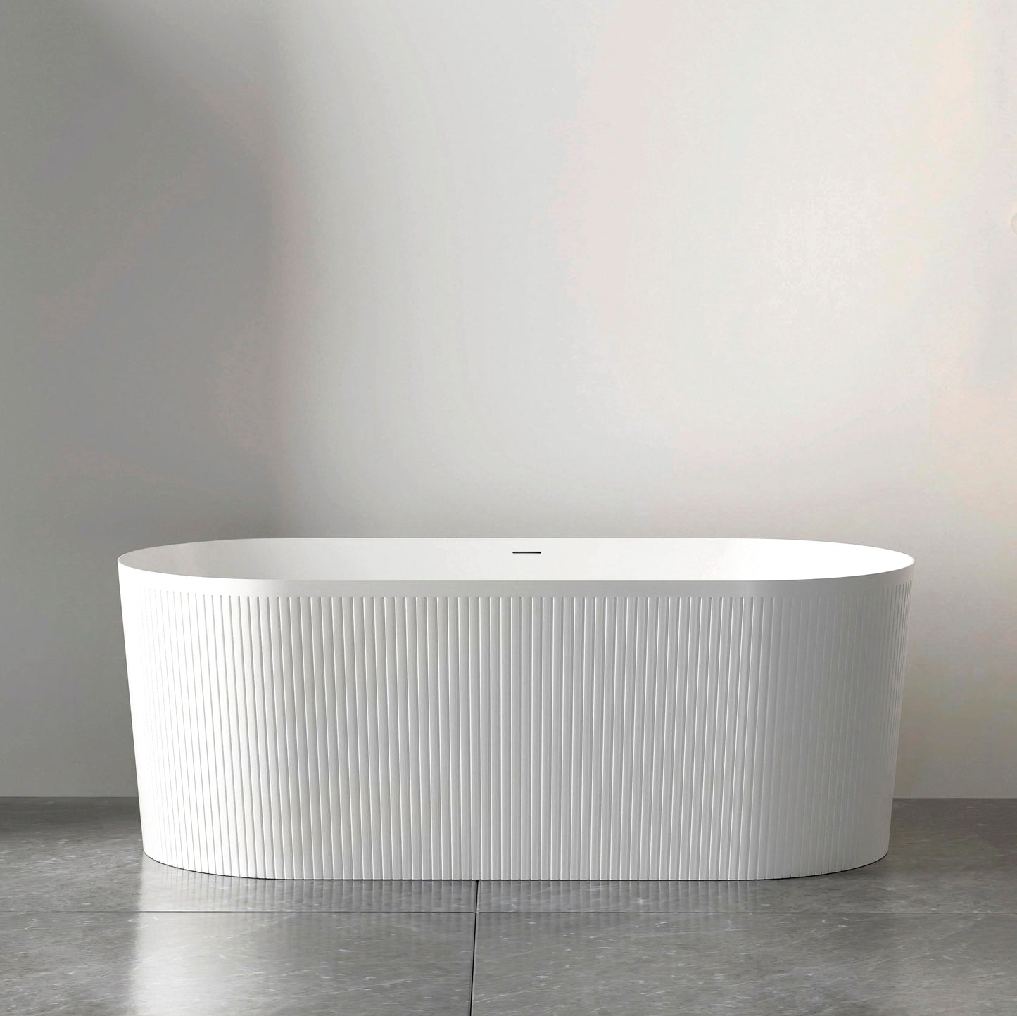 Attica Noosa 1500x750x580 Gloss White Freestanding Bath with Overflow