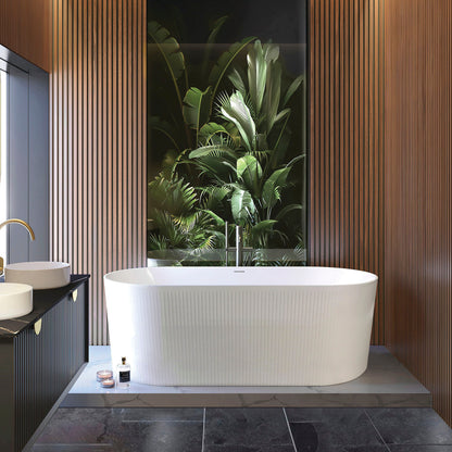 Attica Noosa 1500x750x580 Gloss White Freestanding Bath with Overflow