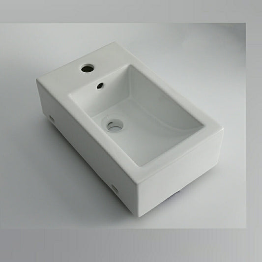 Fine ceramic Gloss White Above   Counter/Wall-hung CLA Basin  -  460x280x170mm
