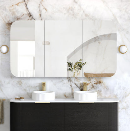 Newport 1500x750 Black Oak Shaving Cabinet