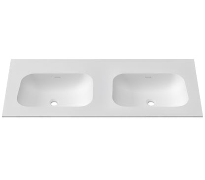 Chloe 1200x465 Silk Matte White Top with Double Basins