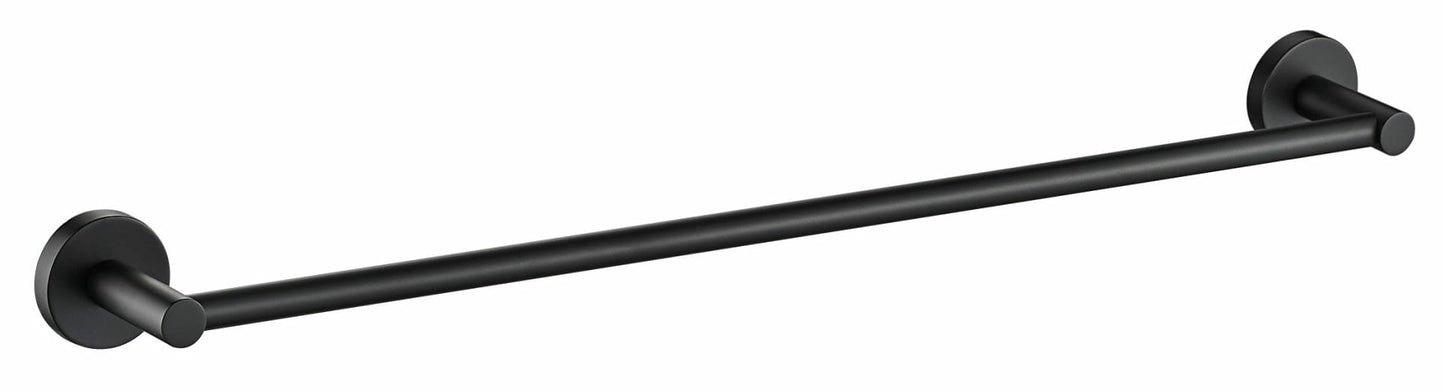 Otus Round Single Towel Rail 750mm - Matt Black