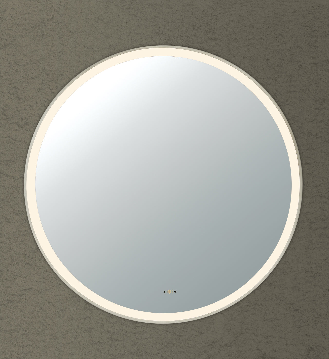 600mm Luna Iron Framed LED Mirror - Brushed Nickel