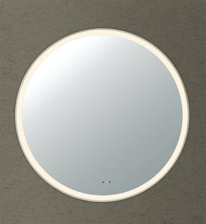 600mm Luna Iron Framed LED Mirror - Brushed Nickel