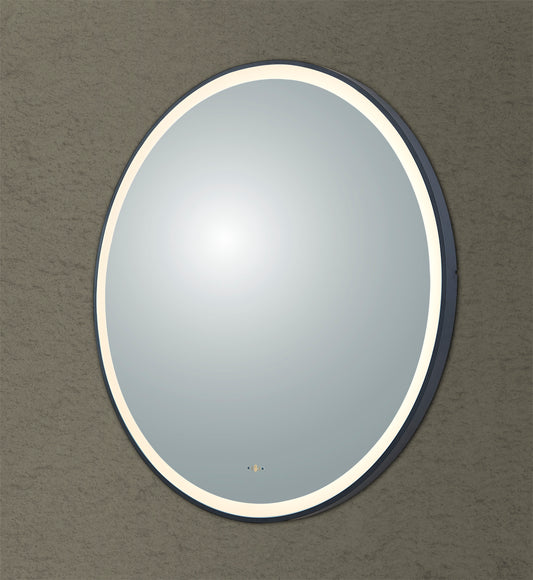 800mm Luna Iron Framed LED Mirror - Matte Black