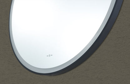 900mm Luna Iron Framed LED Mirror - Matte Black