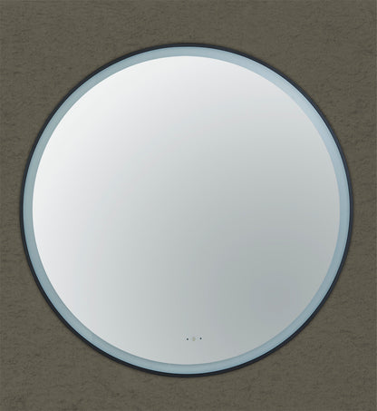 600mm Luna Iron Framed LED Mirror - Matte Black