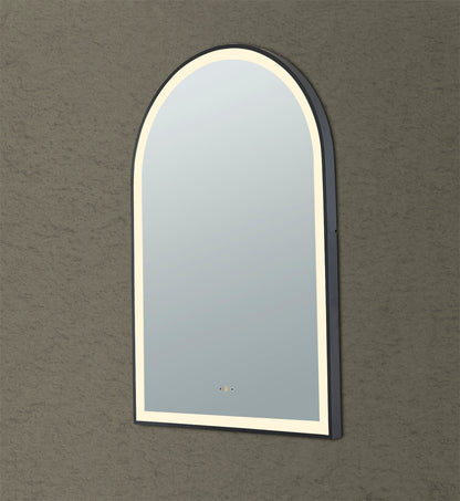 600mm Aura Iron Framed LED Mirror - Matte Black