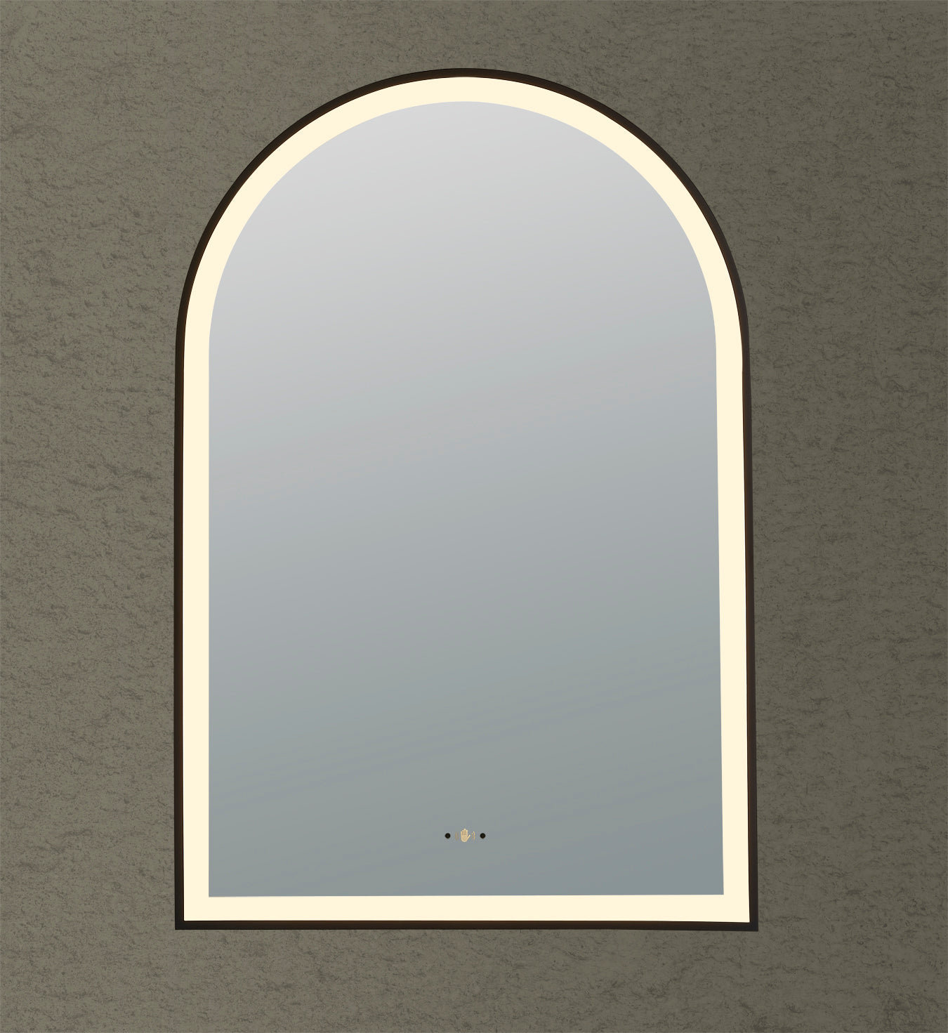 600mm Aura Iron Framed LED Mirror - Matte Black