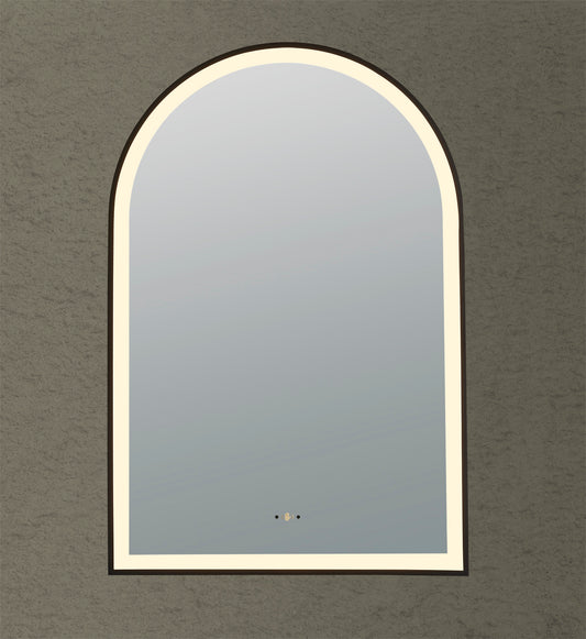 600mm Aura Iron Framed LED Mirror - Matte Black