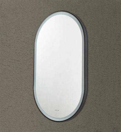 600mm Olivia Iron Framed LED Mirror - Matte Black